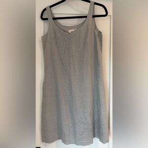 Eileen Fisher Sleeveless Silver Tank Dress with Sequin Accents